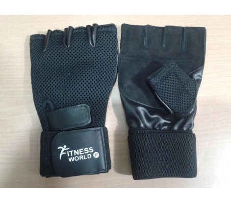 Padded Leather Gym Gloves Along With Wrist Support NEW DESIGN..!!!!!!!!