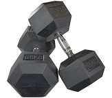 Body Maxx 35 kg x 2 Rubber Coated Professional Exercise Hex Dumbbells