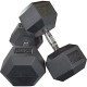 Body Maxx 35 kg x 2 Rubber Coated Professional Exercise Hex Dumbbells