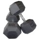 Body Maxx 40 kg x 2 Rubber Coated Professional Exercise Hex Dumbbells