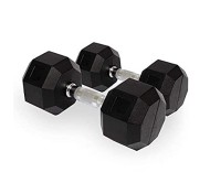 Body Maxx 7.5 kg x 2 Rubber Coated Professional Exercise Hex Dumbbells