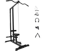 Body Maxx High LAT Pull Down Machine with High and Low Pulley and Accessories for Exercise and Fitness.