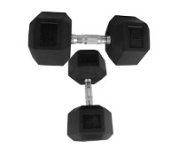 Body Maxx 15 kg x 2 Rubber Coated Professional Exercise Hex Dumbbells