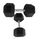 Body Maxx 15 kg x 2 Rubber Coated Professional Exercise Hex Dumbbells