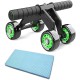 Body Maxx Iron Anti-Skid Abdominal wheel for Abdominal Stomach Exercise Training with Knee Mat Steel Handle for Unisex