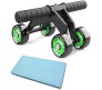 Body Maxx Iron Anti-Skid Abdominal wheel for Abdominal Stomach Exercise Training with Knee Mat Steel Handle for Unisex