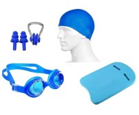 Body Maxx Swimming Combo Kit with Anti-Slip Swim Training Kickboard, Goggles, Silicone Cap, 2Pc Ear Plugs, 1Pc Nose Clip..