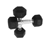 Body Maxx 2.5 kg x 2 Rubber Coated Professional Exercise Hex Dumbbells