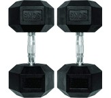 Body Maxx 30 kg x 2 Rubber Coated Professional Exercise Hex Dumbbells