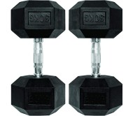 Body Maxx 30 kg x 2 Rubber Coated Professional Exercise Hex Dumbbells