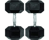 Body Maxx 30 kg x 2 Rubber Coated Professional Exercise Hex Dumbbells