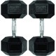 Body Maxx 30 kg x 2 Rubber Coated Professional Exercise Hex Dumbbells