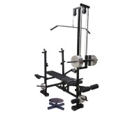 Body Maxx 20 in 1 Multipurpose Weight Training Adjustable Bench, Black 4X2 Pipe frame.