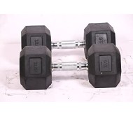 Body Maxx 12.5 kg x 2 Rubber Coated Professional Exercise Hex Dumbbells