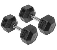 Body Maxx 20 kg x 2 Rubber Coated Professional Exercise Hex Dumbbells