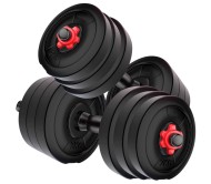 Body Maxx PVC Dumbbell Set With1 Pair of Adjustable Dumbbell Rod And PVC Dumbbell Plates in Several Variations. (20KG Weight)