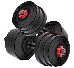 Body Maxx PVC Dumbbell Set With1 Pair of Adjustable Dumbbell Rod And PVC Dumbbell Plates in Several Variations. (20KG Weight)