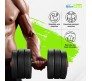 Body Maxx PVC Dumbbell Set With1 Pair of Adjustable Dumbbell Rod And PVC Dumbbell Plates in Several Variations. (20KG Weight)