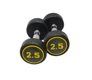 Body Maxx Rubber Coated Professional Round Dumbbells For Men And Women (2.5 KG x 2 pcs) For Home And Club Usage.