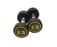 Body Maxx Rubber Coated Professional Round Dumbbells For Men And Women (2.5 KG x 2 pcs) For Home And Club Usage.