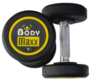 Body Maxx Rubber Coated Professional Round Dumbbells For Men And Women (5 KG x 2 pcs) For Home And Club Usage.
