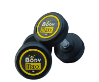 Body Maxx Rubber Coated Professional Round Dumbbells For Men And Women (10 KG x 2 pcs) For Home And Club Usage.