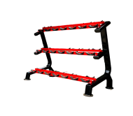 Body Maxx Heavy Duty 3 Tier Dumbbell Rack With Holding Hooks Red And Black Combination For Home & Commercil Gym