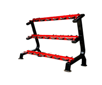 Body Maxx Heavy Duty 3 Tier Dumbbell Rack With Holding Hooks Red And Black Combination For Home & Commercil Gym
