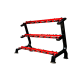 Body Maxx Heavy Duty 3 Tier Dumbbell Rack With Holding Hooks Red And Black Combination For Home & Commercil Gym