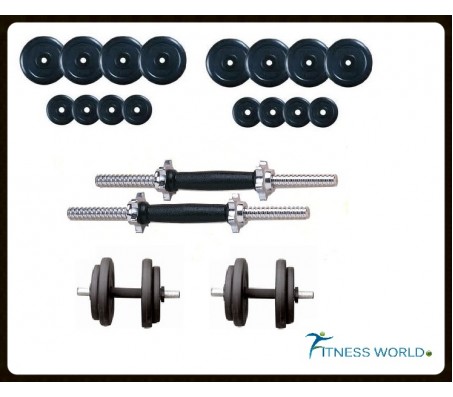 14 KG Rubber Dumbells Sets. Rubber Plates + Dumbells Rods.